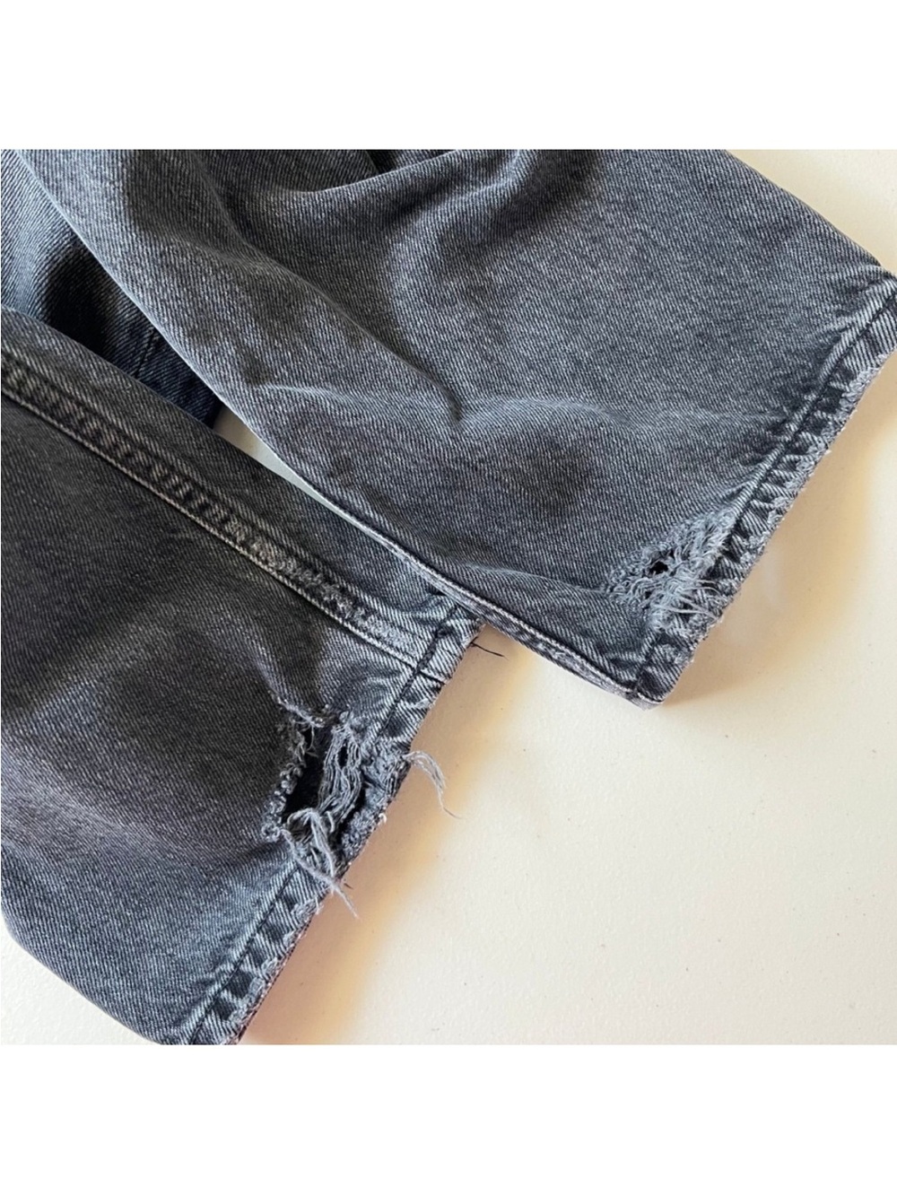 AGOLDE Riley High Rise Wide Crop Jeans Black Wash Denim Womens 29 - Picture 8 of 10